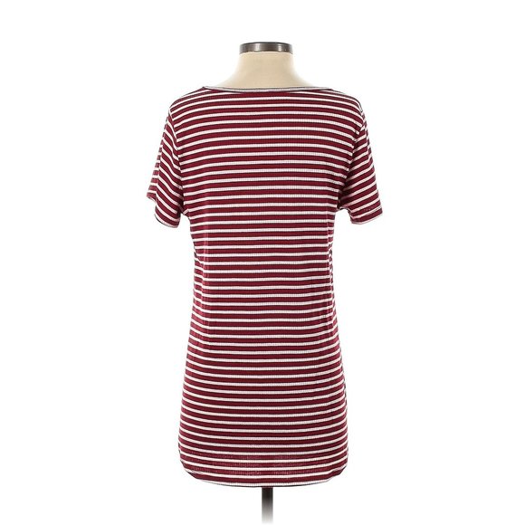LuLaRoe LLR Women's Classic Tee Small Red White Stripe Ribbed - Picture 2 of 2